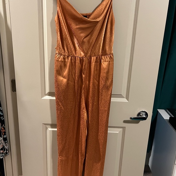 Forever 21 Shimmering Orange Jumpsuit - Picture 1 of 4